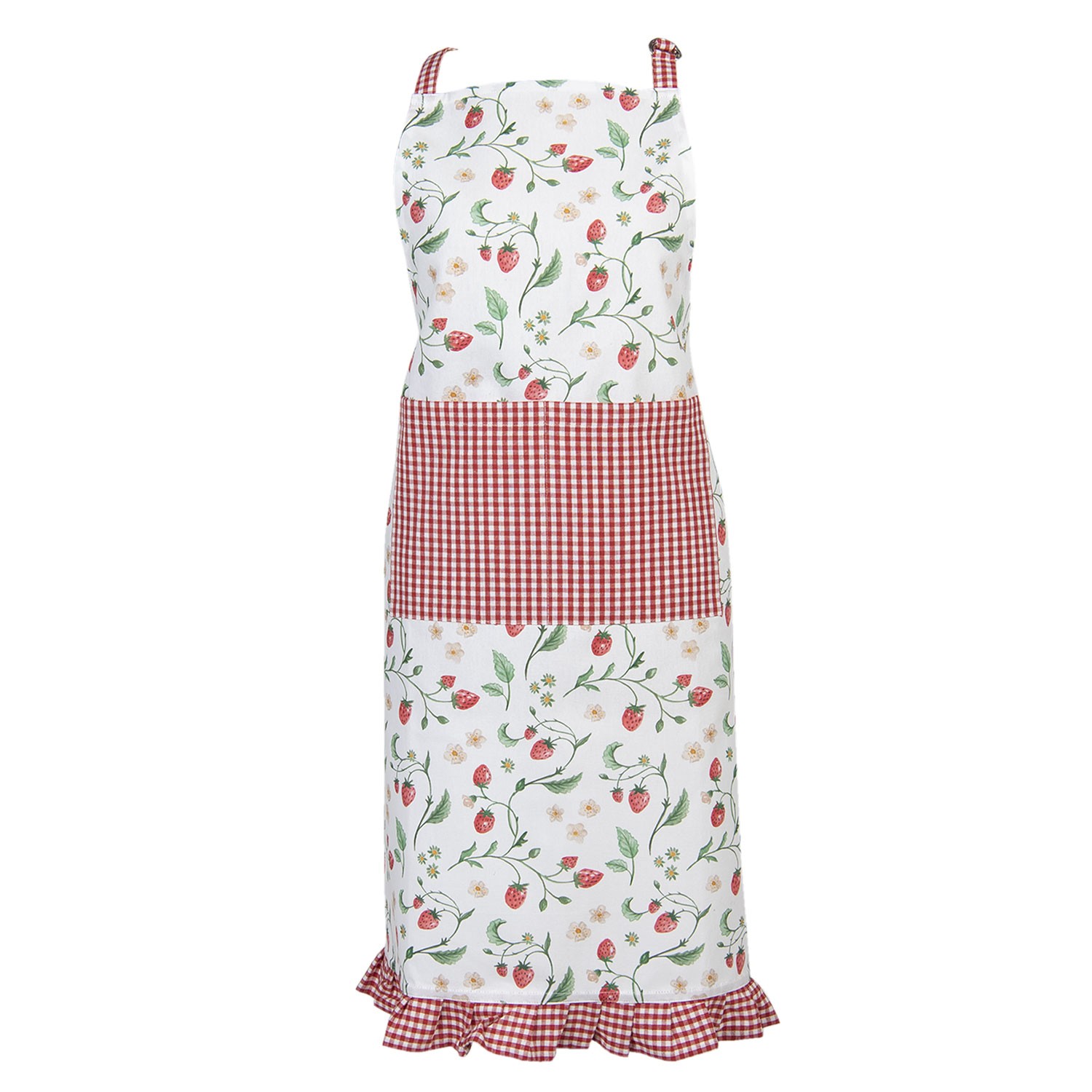 Kuchyňská zástěra s kostkovaným kanýrem Wild Strawberries - 70*85 cm