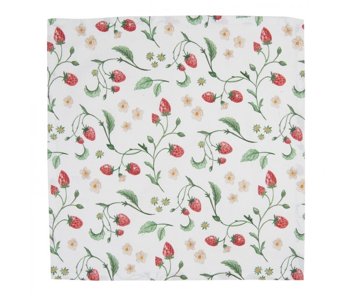 Set 6 bavlněných ubrousků s motivem lesních jahod Wild Strawberries - 40*40 cm