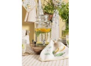 Bavlněná kuchyňská utěrka s citrony a puntíky Lemons & Leafs - 50*85 cm