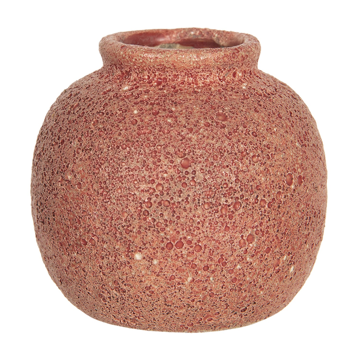 Cihlově zabarvená váza Root - Ø 8*8 cm Clayre & Eef