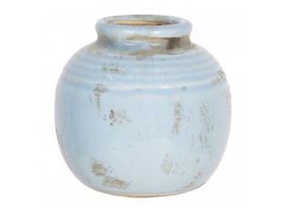 Světle modrá váza s patinou - Ø 8*8 cm