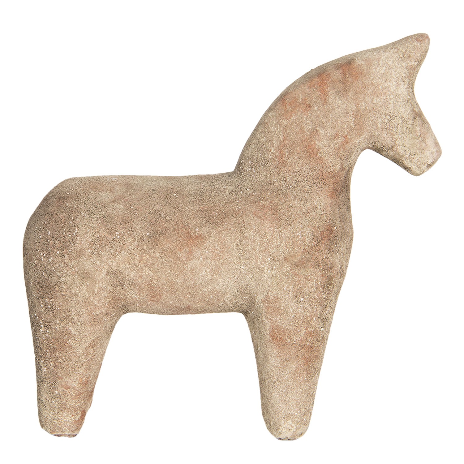 Keramická dekorace koně v cihlovo-hnědém provedení - 25*8*25 cm Clayre & Eef