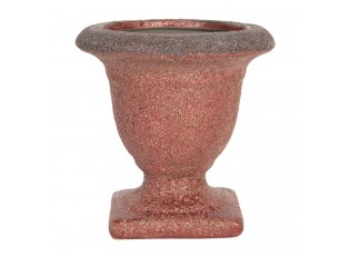 Červený keramický květináč s patinou Tasse – Ø 12*12 cm