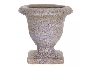Fialový keramický květináč s patinou v antickém stylu Tasse – Ø 12*12 cm