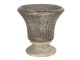 Hnědý keramický květináč s patinou v antickém stylu Tasse – Ø 13*13 cm
