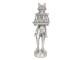Stříbrná dekorační soška lišky - 19*14*44 cm