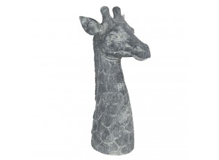 Šedá dekorace hlava žirafy - 24*22*47 cm