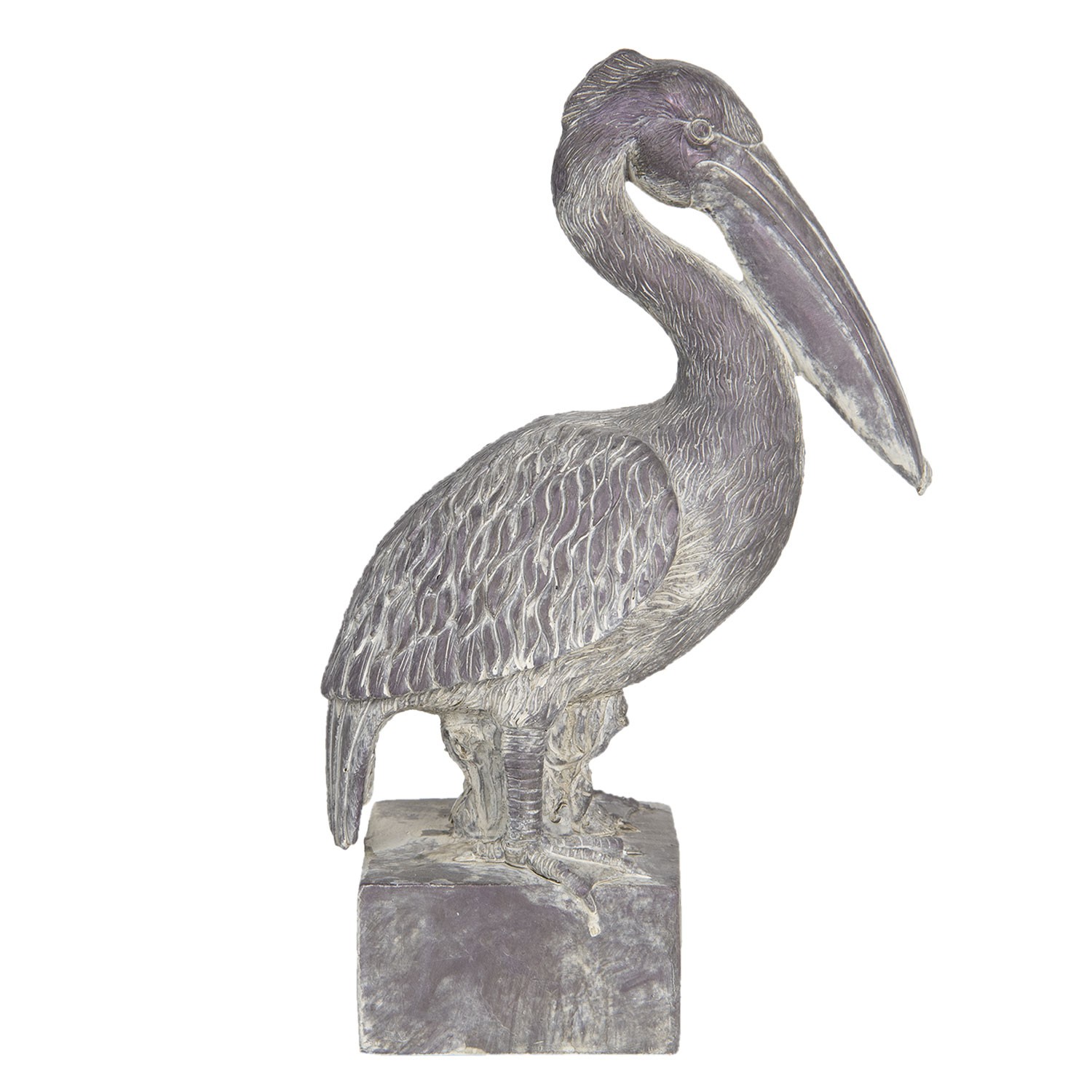 Dekorace pelikán s patinou - 23*13*37 cm 6PR3205