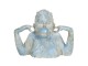 Modro-krémová dekorace opice Singe - 24*11*19 cm