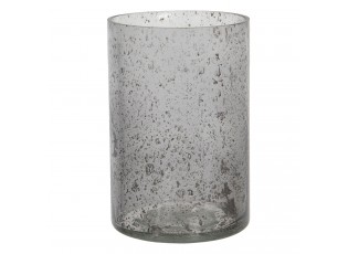 Šedý skleněný svícen na čajovou svíčku Nolace - Ø 10*15 cm