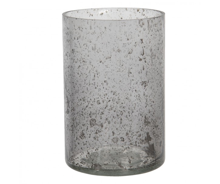 Šedý skleněný svícen na čajovou svíčku Nolace - Ø 10*15 cm