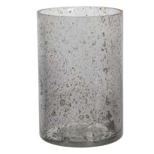 Šedý skleněný svícen na čajovou svíčku Nolace - Ø 10*15 cm