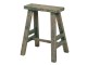 Vysoká dřevěná zelená dekorační stolička s patinou - 39*29*47 cm