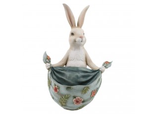 Dekorace králíks květovaným šátkem - 25*25*36 cm