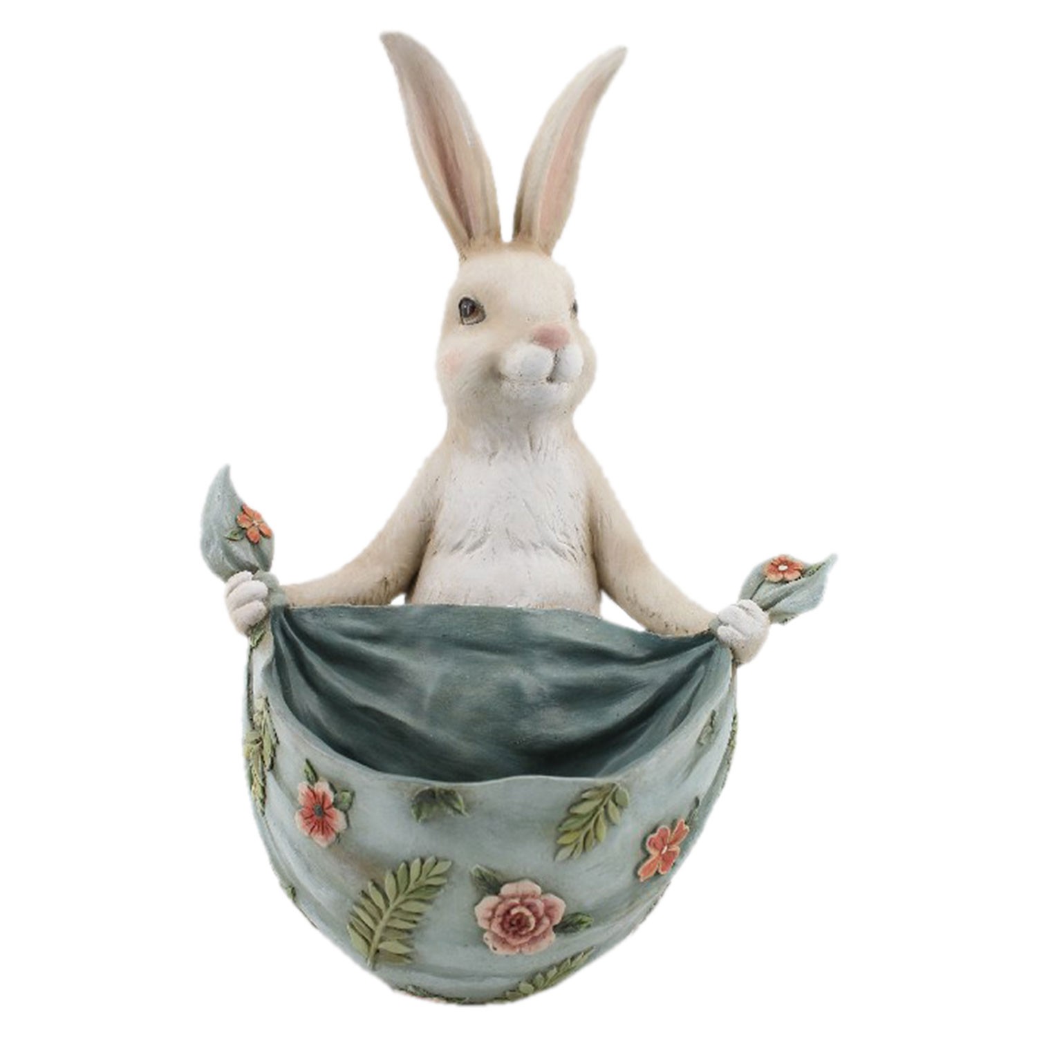 Dekorace králík s květovaným šátkem - 25*25*36 cm 6PR2339