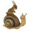 Dekorace sedící králík na šnekovi - 13*6*14 cm Barva: MultiMateriál: PolyresinHmotnost: 0,2 kg