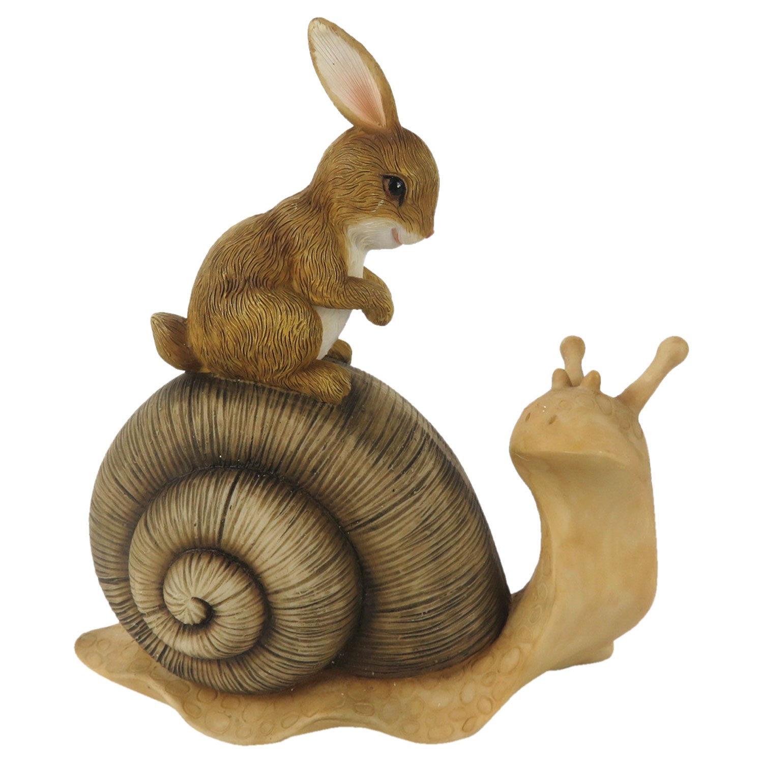 Dekorace sedící králík na šnekovi - 13*6*14 cm Clayre & Eef