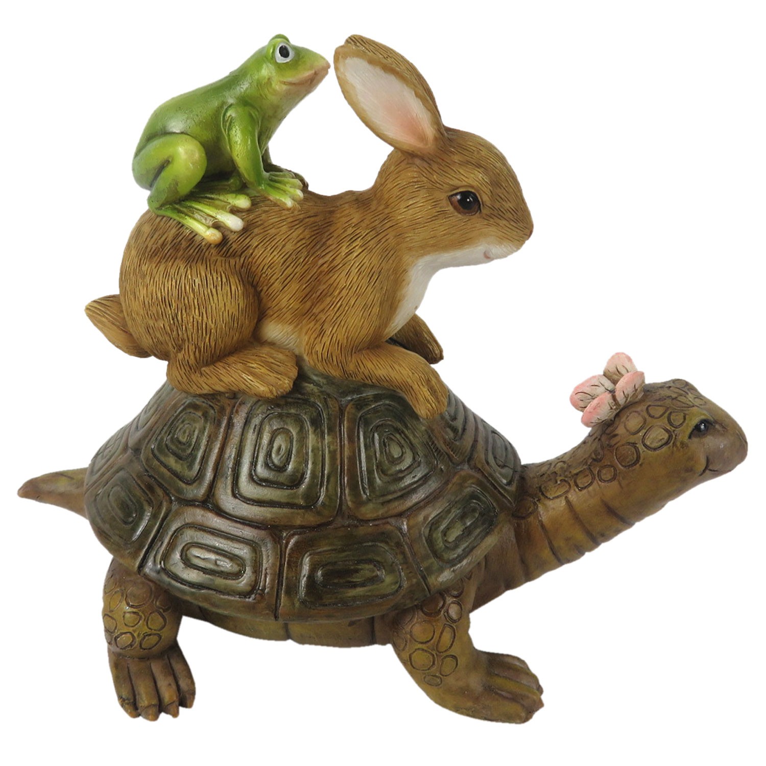 Dekorace želva, králík a žabka - 14*9*11 cm 6PR3249