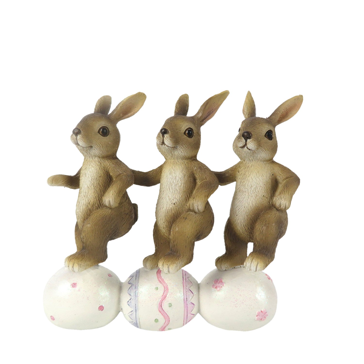 Dekorace králíků s vajíčky - 14*5*13 cm Clayre & Eef