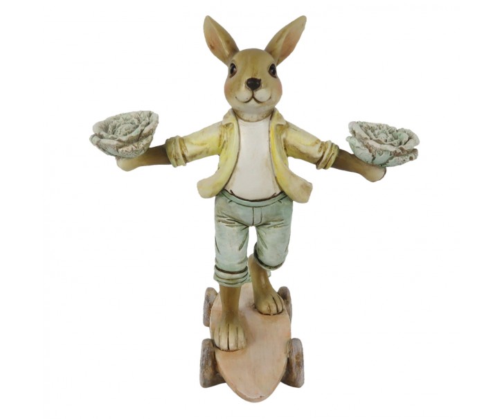 Dekorace králík na skateboardu - 14*11*16 cm