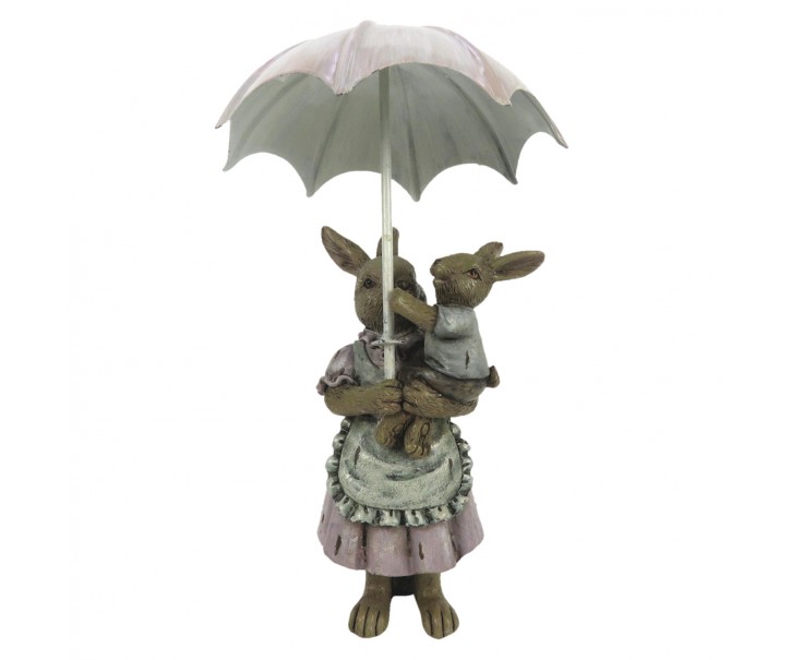 Velikonoční dekorace králíků pod deštníkem - 8*5*12 cm