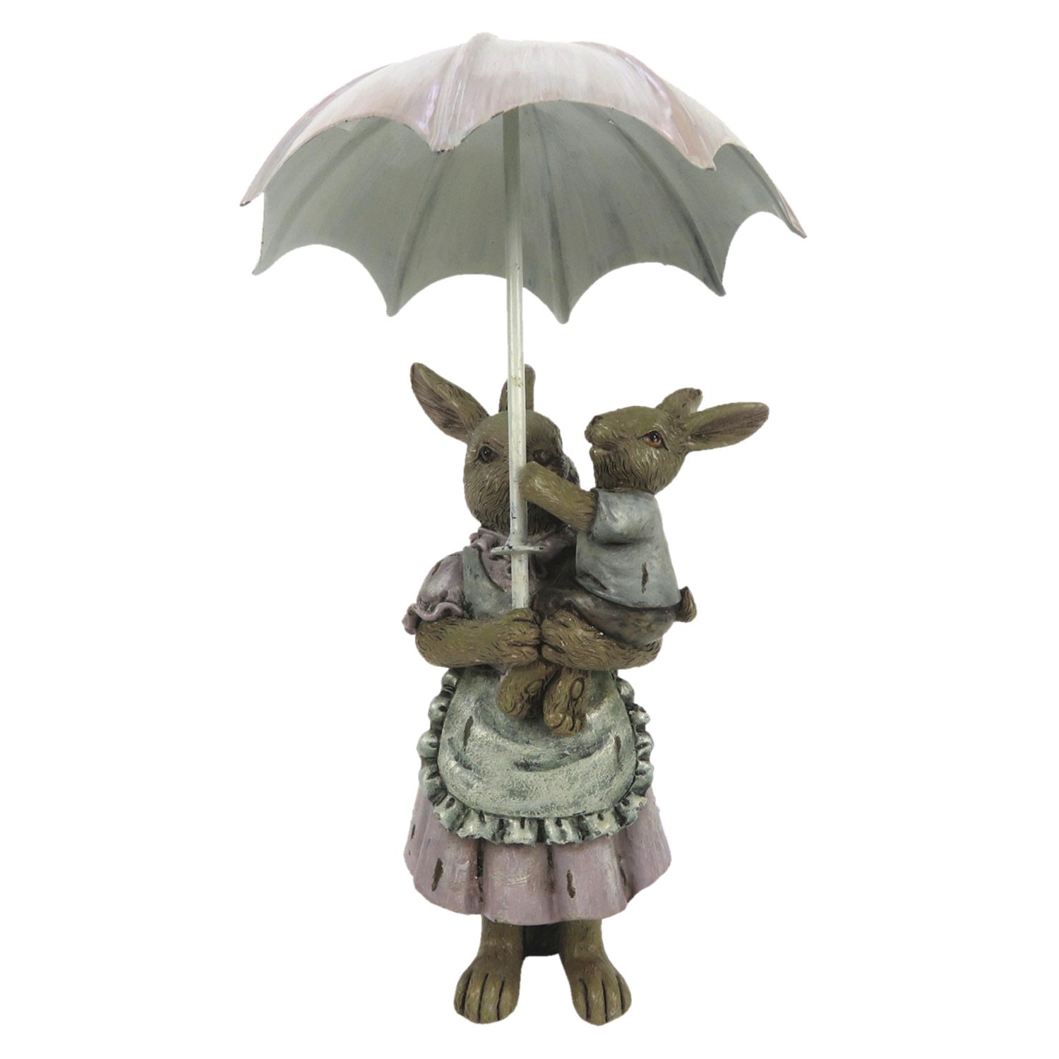 Velikonoční dekorace králíků pod deštníkem - 8*5*12 cm Clayre & Eef