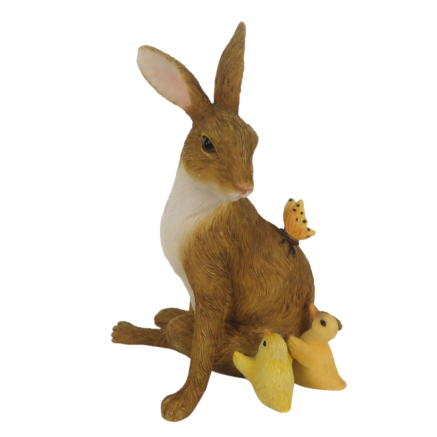 Velikonoční dekorace králíka s kuřátky - 10*7*13 cm Clayre & Eef