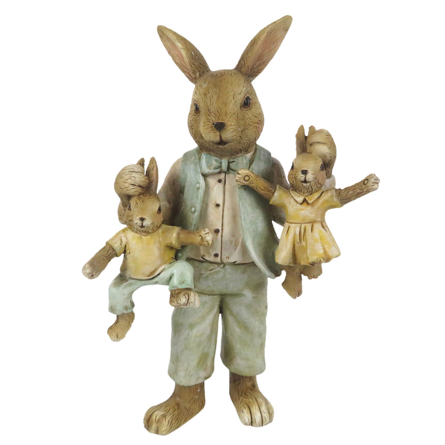 Velikonoční dekorace králičího tatínka s králíčky - 11*7*19 cm Clayre & Eef
