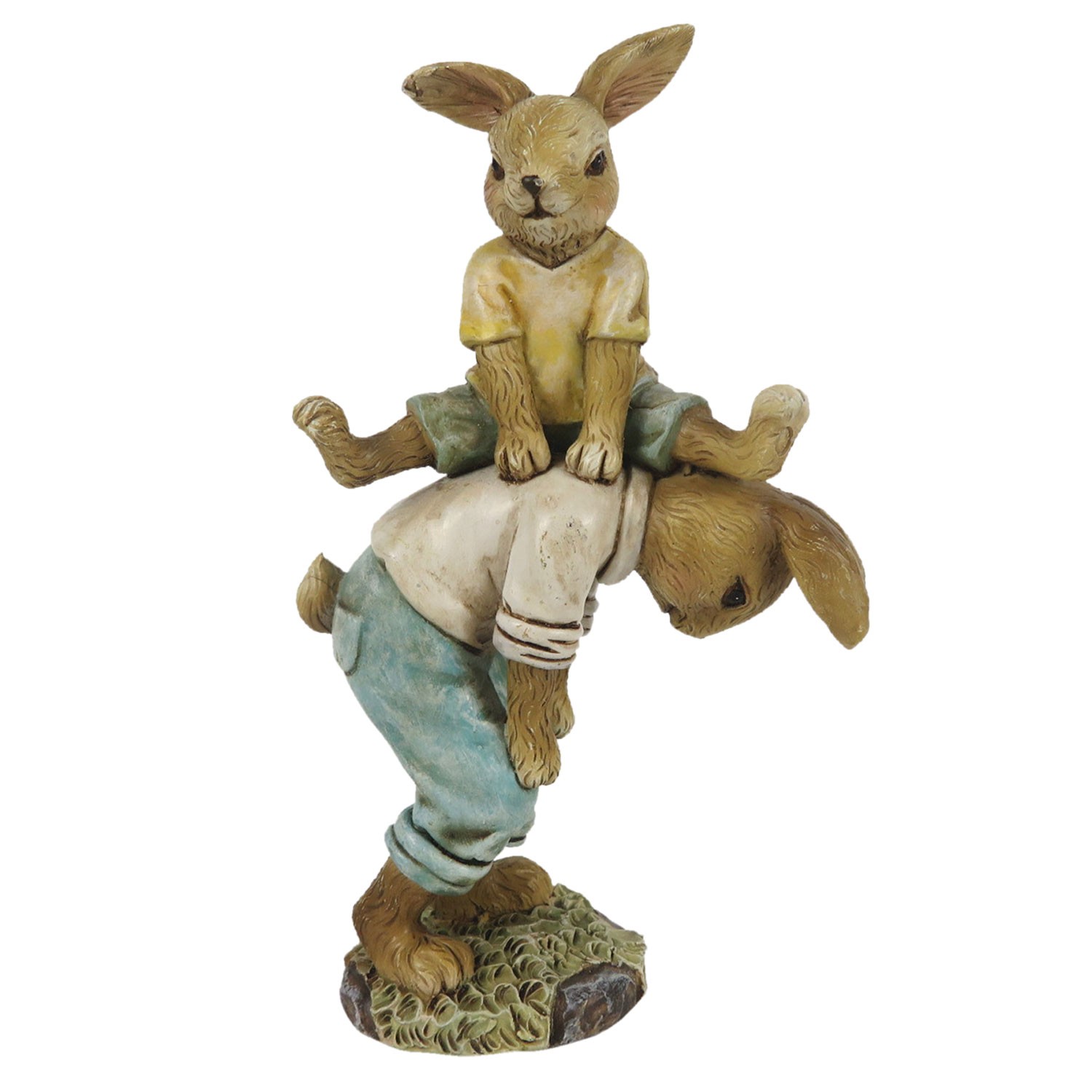 Velikonoční dekorace hrajících si králíků - 9*4*15 cm Clayre & Eef