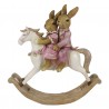 Dekorace králičího páru na houpacím koníkovi - 13*4*14 cm

Barva: Vícebarevná
Materiál: Polyresin
Hmotnost: 0,145 kg
