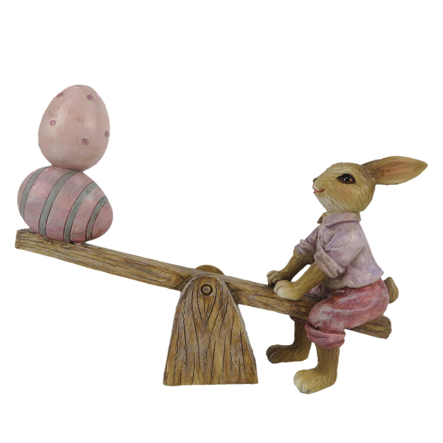 Velikonoční dekorace králíčka s vajíčky na houpačce – 16*3*12 cm
