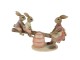 Velikonoční dekorace králíků na houpačce - 20*7*13 cm