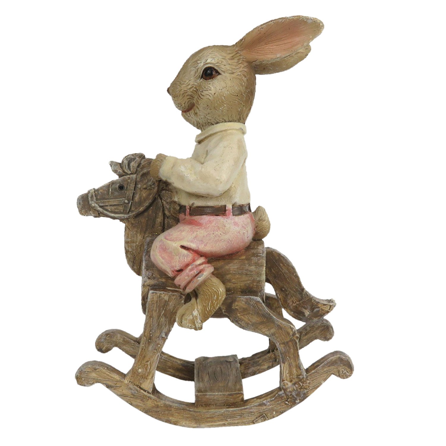 Dekorace králíka na houpacím koníkovi - 9*4*13 cm Clayre & Eef