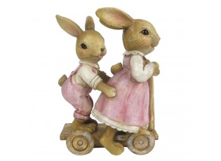 Velikonoční dekorace králíků na koloběžce - 8*4*11 cm