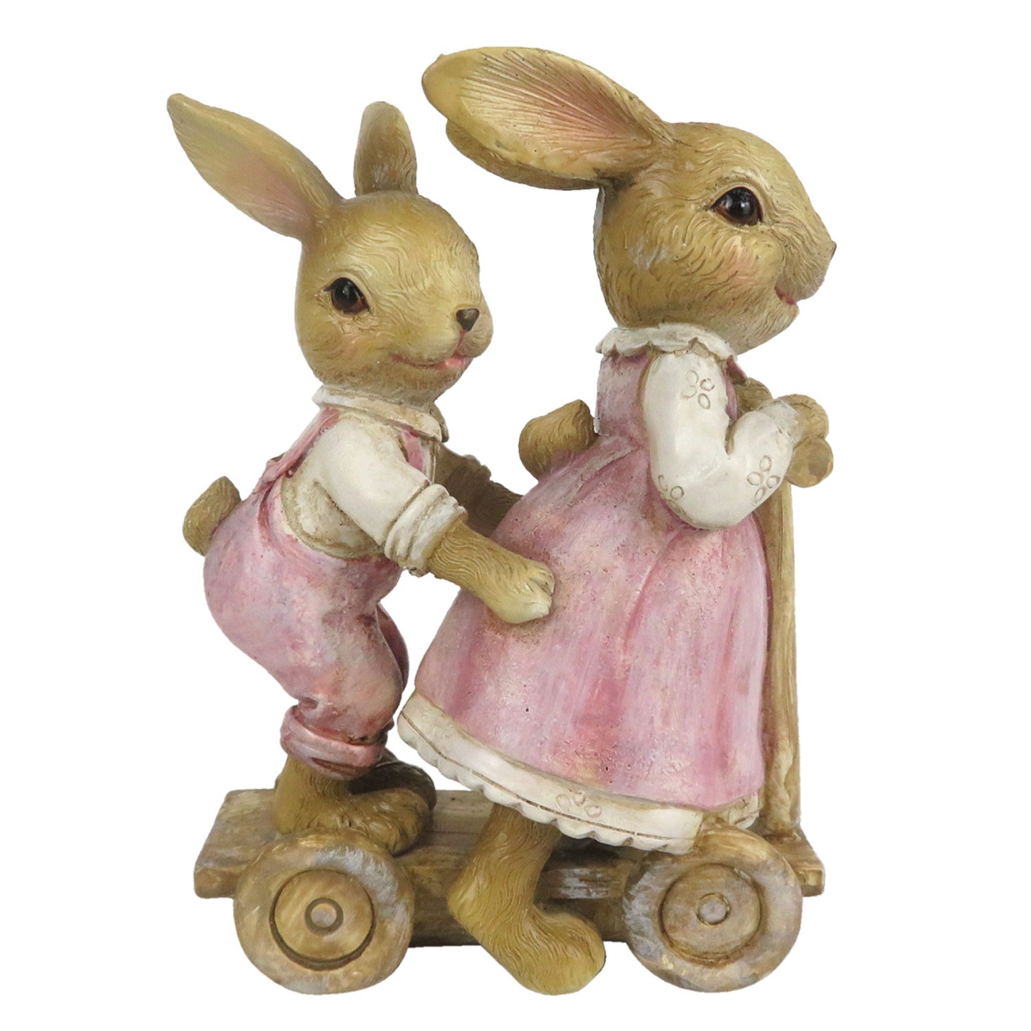 Velikonoční dekorace králíků na koloběžce - 8*4*11 cm Clayre & Eef