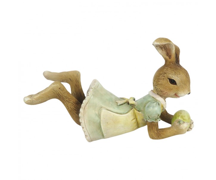 Dekorace králičí slečny v zelených šatech - 14*5*8 cm