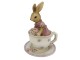 Dekorace králičí slečny v čajovém šálku - 8*8*11 cm