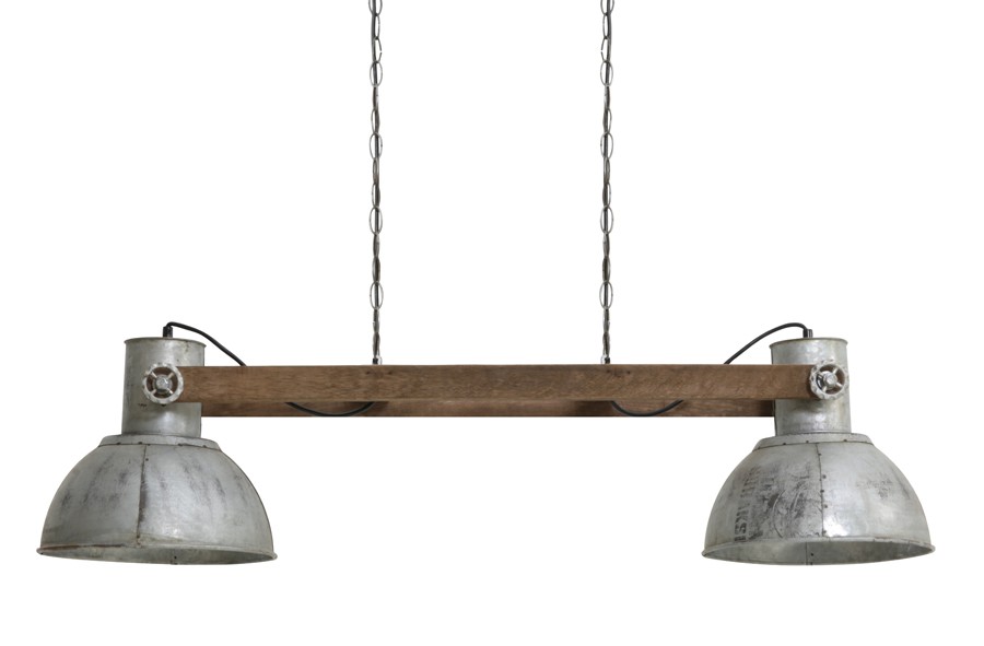 Závěsné světlo Elay 2 lampy stříbrná vintage - 110*30*30 cm