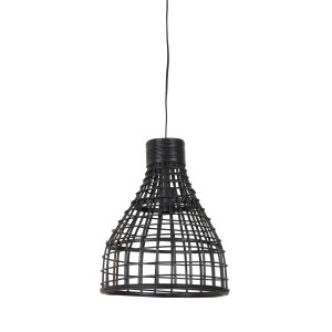 Černé ratanové závěsné světlo Puerto - Ø 34*41cm