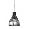 Černé ratanové závěsné světlo Puerto - Ø 34*41cm Materiál: kov, ratanBarva : černá