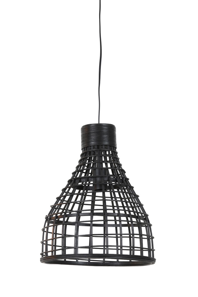 Černé ratanové závěsné světlo Puerto - Ø 34*41cm