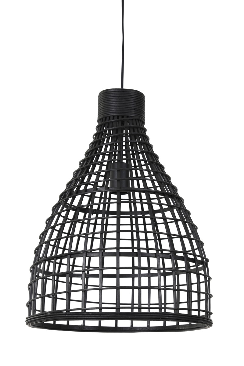 Černé ratanové závěsné světlo Puerto - Ø 40*51cm