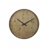 Dřevěné nástěnné hodiny s kovovým rámem Logan - Ø 80*6cm