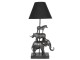 Stolní lampa s černým stínidlem a dekorací zvířat Safari - 32*27*65 cm