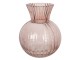 Růžová skleněná váza s vysokým hrdlem Valmina – Ø 20*25 cm Clayre & Eef