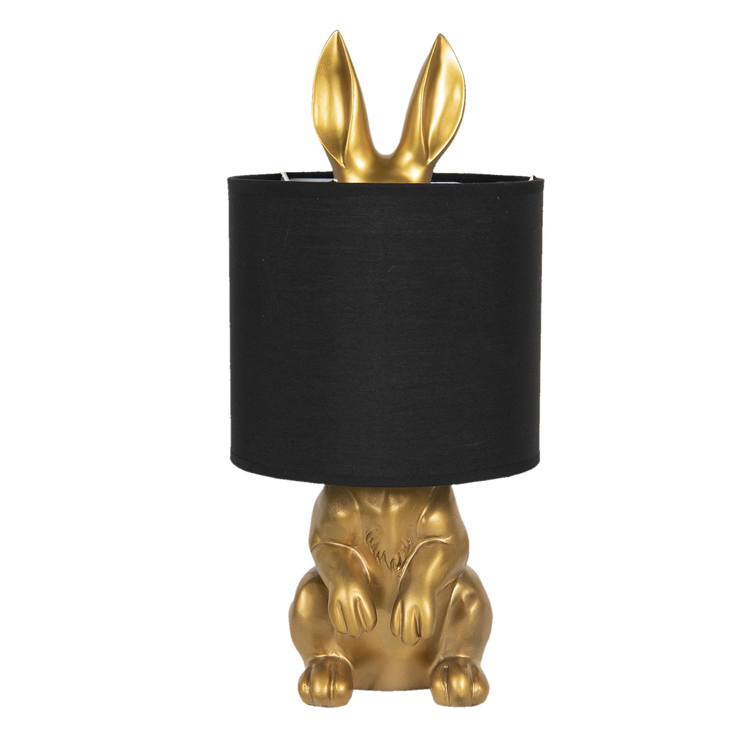 Stolní lampa v designu zlatého zajíce s textilním stínidlem – Ø 20*42 cm / E27 Clayre & Eef