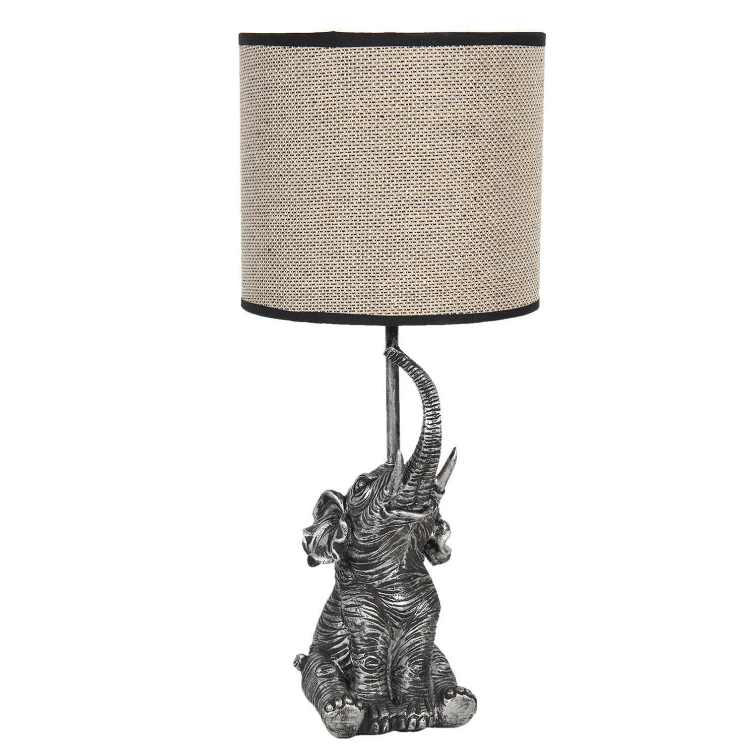 Stolní lampa s hnědým stínidlem a dekorací slona – Ø 20*45 cm / E27 6LMC0030