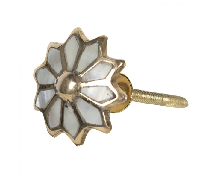 Vintage úchytka ve tvaru květiny se zlatým rámováním – Ø 3 cm