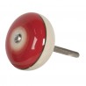 Červená kulatá úchytka ve vintage stylu Cercle – Ø 4*3 cm Barva: Červená Materiál: Keramika Hmotnost: 0,036 kg 