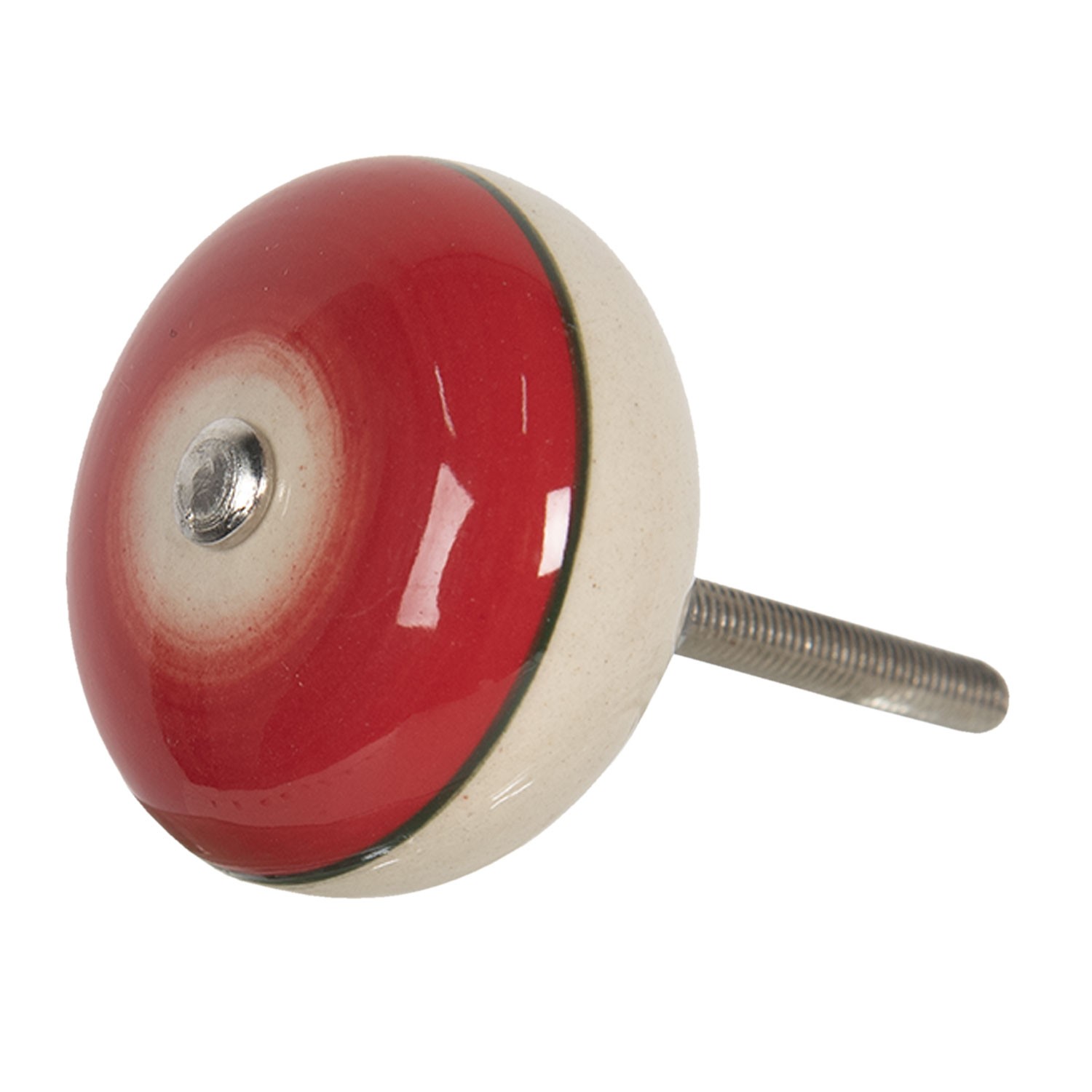 Červená kulatá úchytka ve vintage stylu Cercle – Ø 4*3 cm 